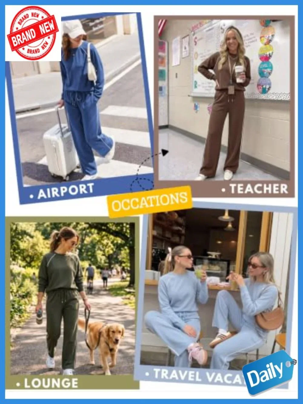 2 Piece Lounge Set Women Matching Wide Leg Pants Outfit Travel